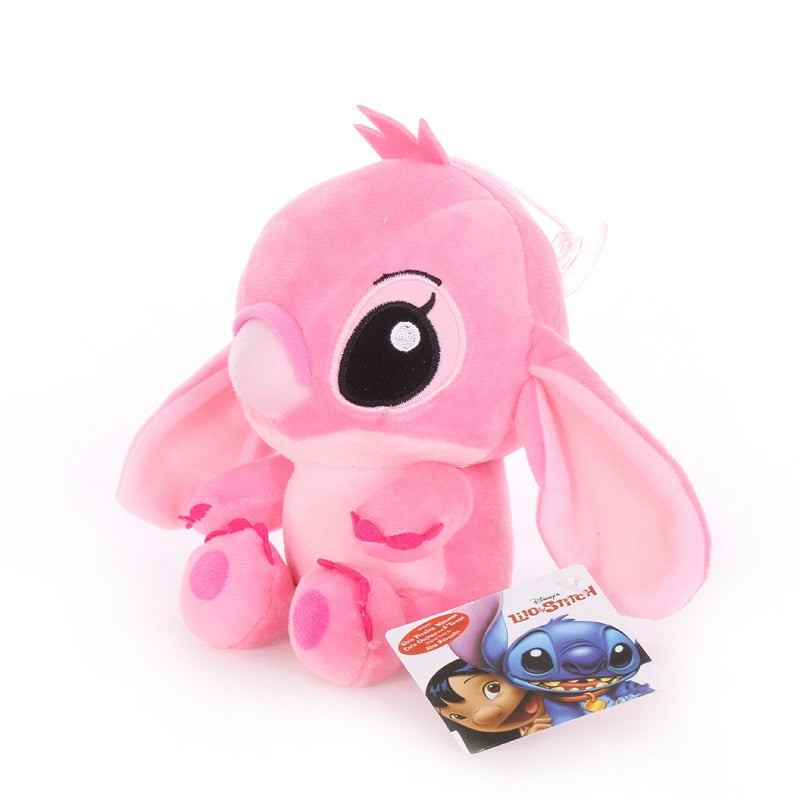Disney Lilo & Stitch 20cm Pink Blue Couple Kawaii Cartoon Plush Toys Anime Stuffed Keychain Pendant Dolls Girl Kid Birthday Gift