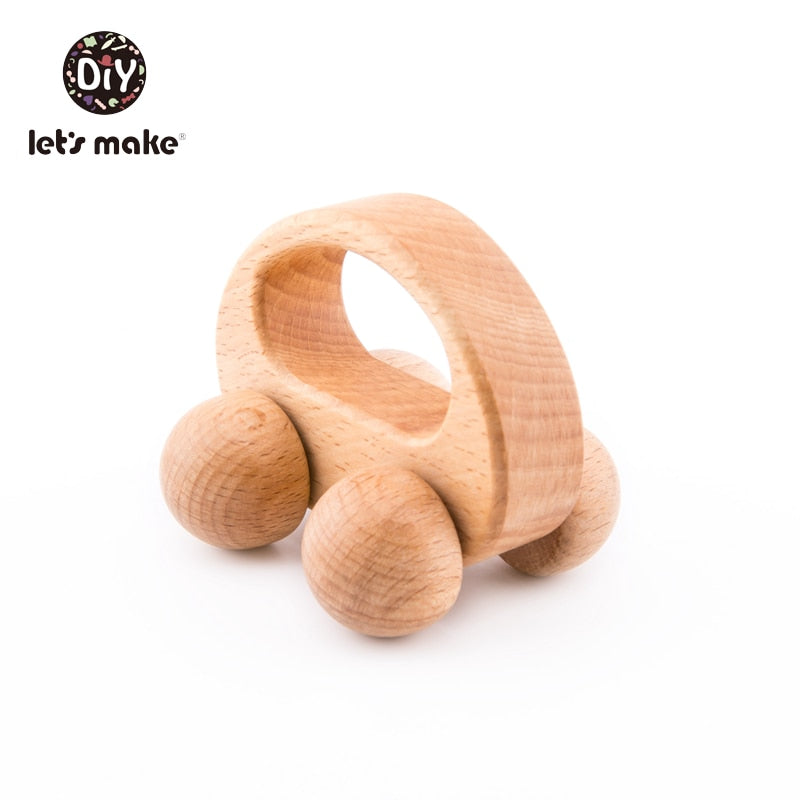 Let&#39;s Make Wooden Baby Toys 0 12 Month 1PC Toys For Babies Beech Car Hedgehog Elephant Educational Infants Developmental Newborn