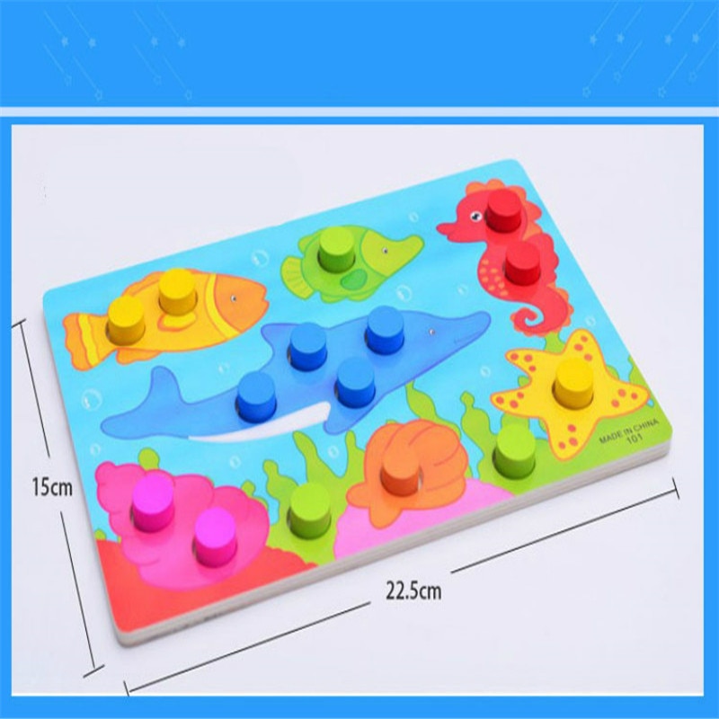Color Cognition Board Montessori Educational Toys For Children Wooden Toy Jigsaw Kids Early Learning Color Match Game