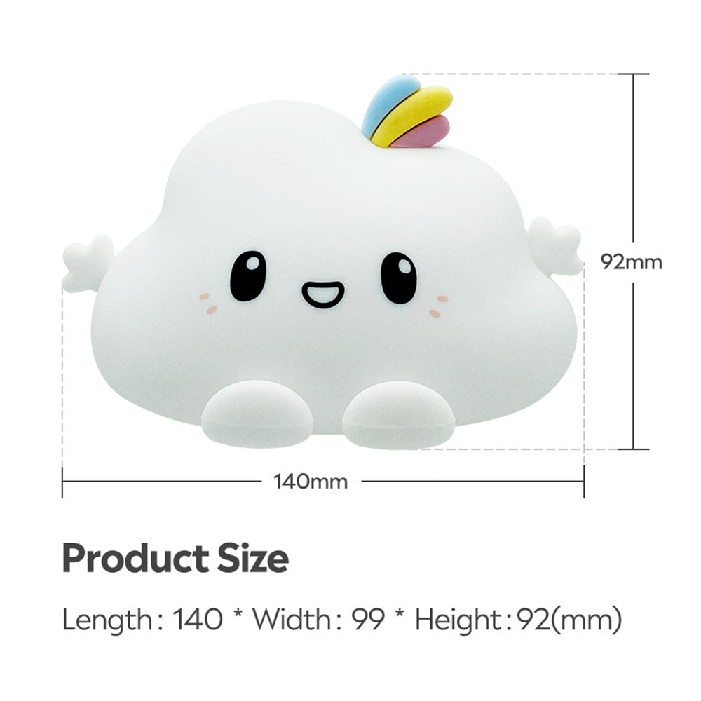 Cloud Kids Night Light Soft Silicone Portable Baby Girls Nursery Toddler Lamp Remote Control LED Nightlight for Children Babies