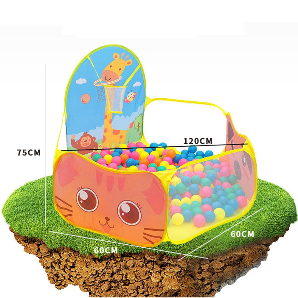 Foldable Cartoon Outdoor Sports Playground Kids Children Ocean Ball Pit Pool Baby Tent Ball Basket Gaming Toys Educational Toy