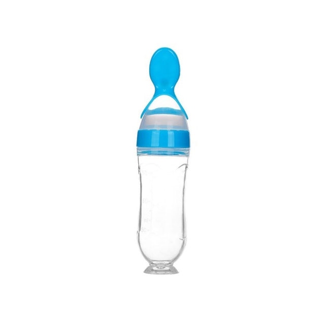 Safe Useful Silicone Baby Bottle With Spoon Food Supplement Rice Cereal Bottles Squeeze Spoon Milk Feeding Bottle Cup