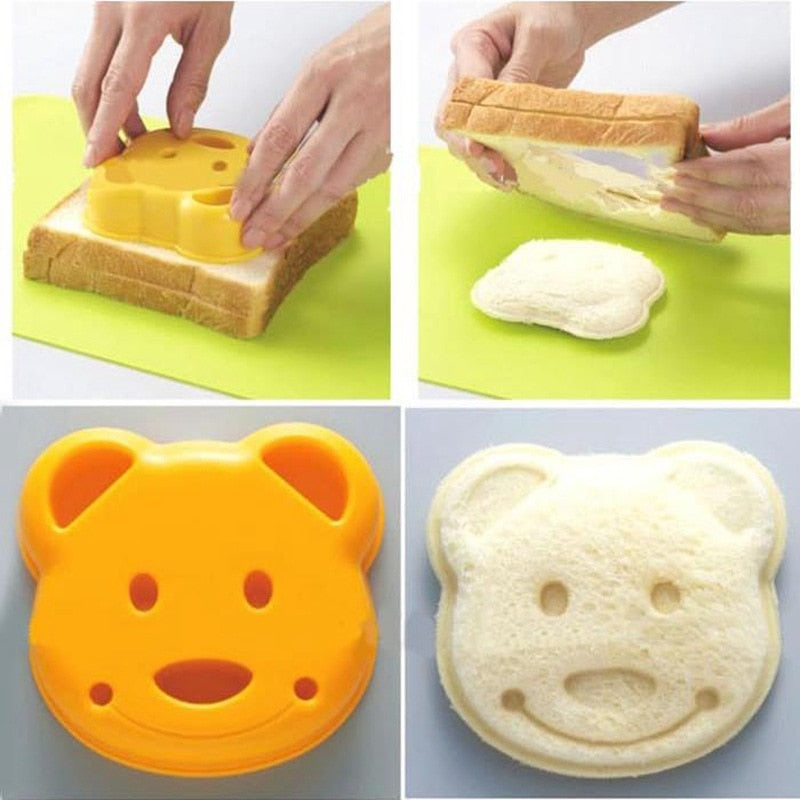 Teddy Bear Sandwich Mold Toast Bread Making Cutter Mould Cute Baking Pastry Tools Children Interesting Food Kitchen Accessories