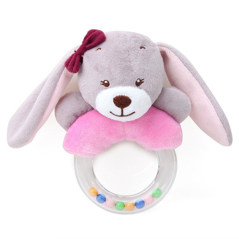 cute Baby Crib Stroller Toy Rabbit Bunny Bear Soft Plush infant Doll Mobile Bed Pram kid Animal Hanging Ring Ring Color Random