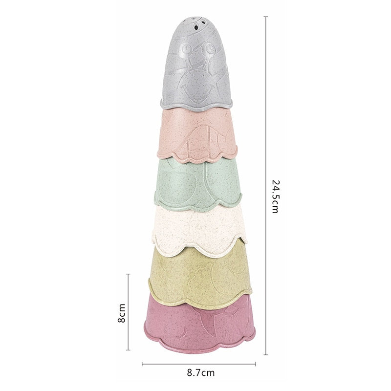 Baby Stacking Cup Toys Baby Early Educational Toys Stacking Tower Montessori Toys Baby Bath Toys Children Gift Dropshipping