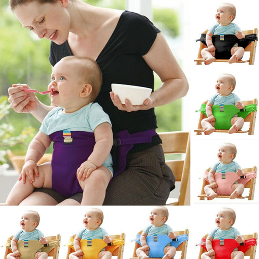 Foldable Baby Dining Chair stretch wrap Safety Belt Seat Lunch Chair Seat Portable Feeding Chair Harness baby Booster Seat