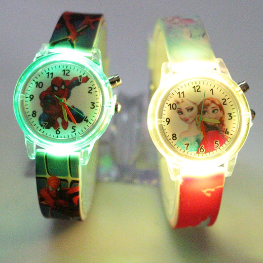 Disney Frozen Children Watches Spiderman Colorful Light Source Boys Watch Girls Kids Party Gift Clock Wrist Relogio Feminino